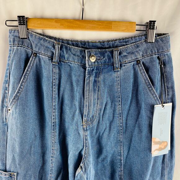 Future Collective Collab Reese Blutstein High Rise Cargo Jeans Size 4 NWT - Picture 6 of 11